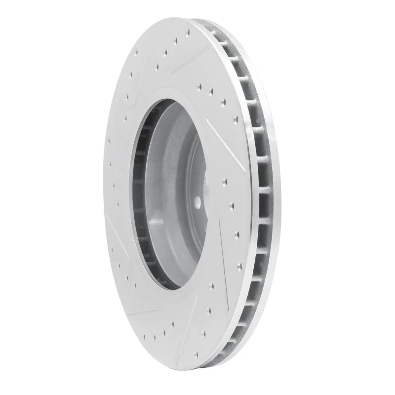 R1 07-15 BMW 335XI Front Right Drilled & Slotted Silver Brake Rotor - Image 3
