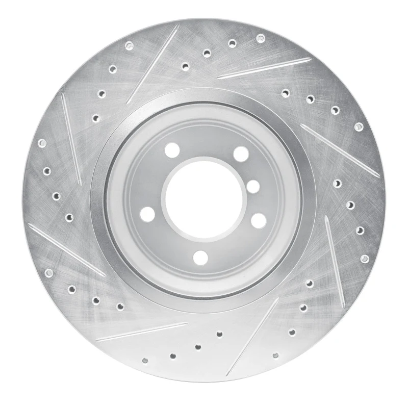 R1 07-15 BMW 335XI Front Right Drilled & Slotted Silver Brake Rotor - Image 4
