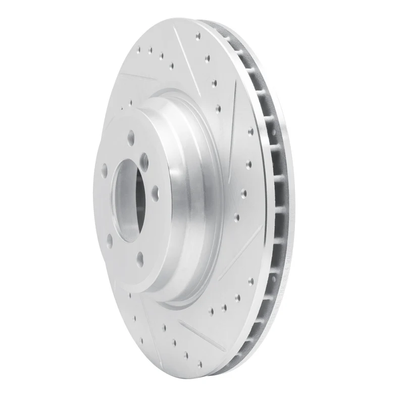 R1 07-15 BMW 335XI Front Right Drilled & Slotted Silver Brake Rotor - Image 5