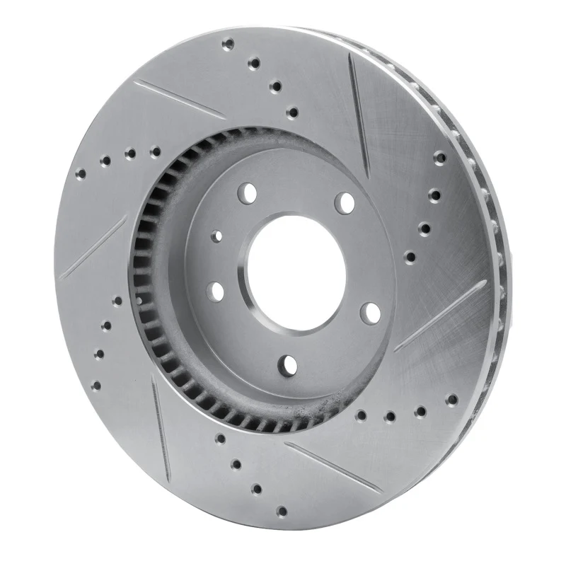 R1 07-15 Chevrolet CAPTIVA Front Left Drilled & Slotted Silver Brake Rotor - Image 4