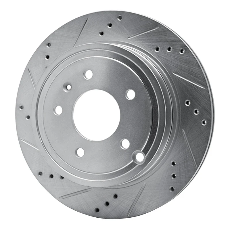 R1 07-15 Chevrolet CAPTIVA Rear Left Drilled & Slotted Silver Brake Rotor - Image 3