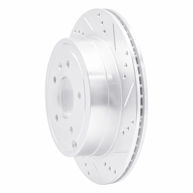 R1 07-15 Chevrolet CAPTIVA Rear Right Drilled & Slotted Silver Brake Rotor - Image 2