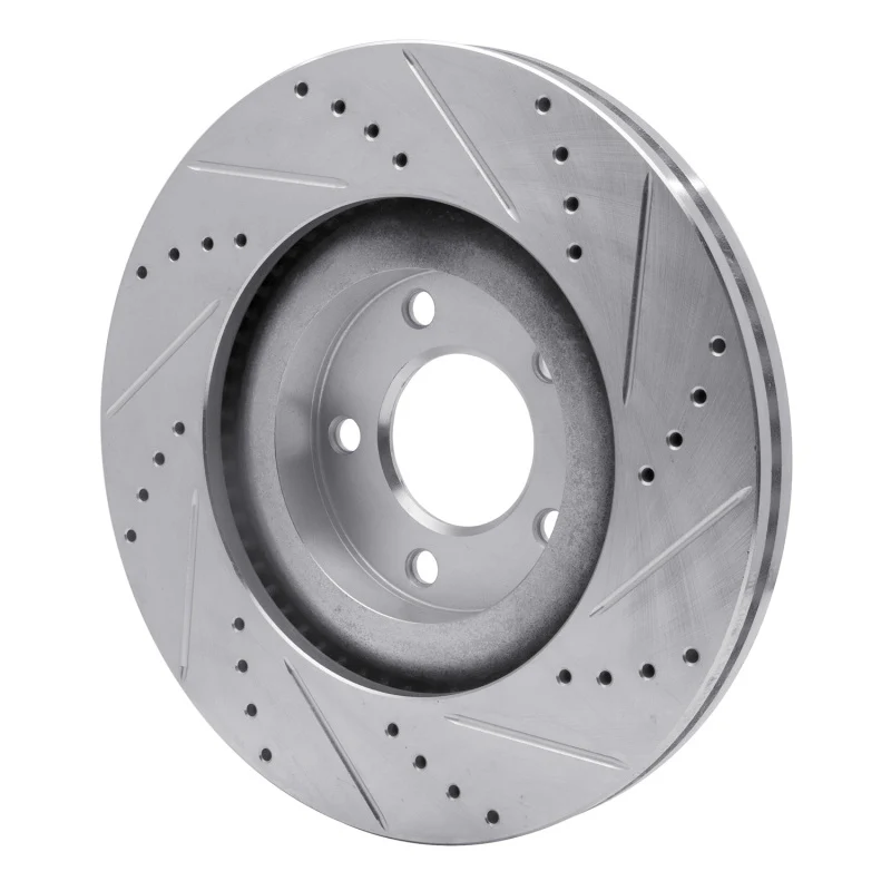 R1 07-15 Ford Edge Front Left Drilled & Slotted Silver Brake Rotor - Image 3