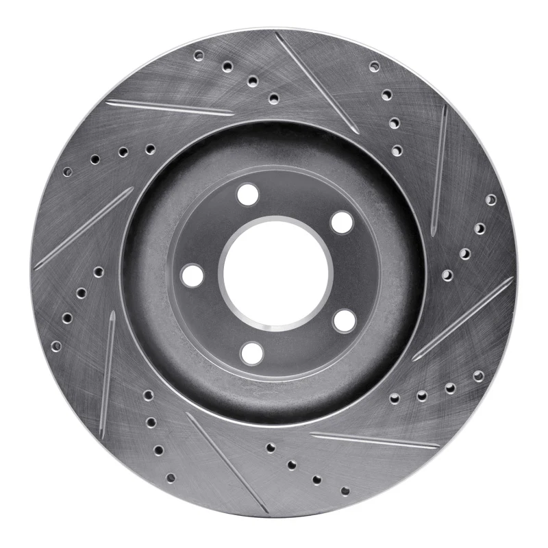 R1 07-15 Ford Edge Front Left Drilled & Slotted Silver Brake Rotor - Image 4