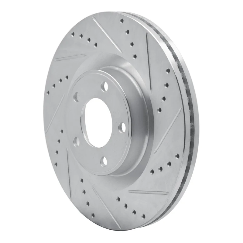 R1 07-15 Ford Edge Front Right Drilled & Slotted Silver Brake Rotor - Image 5