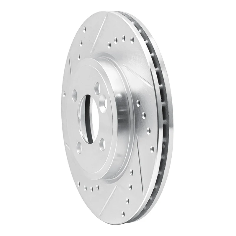 R1 07-15 Mini Cooper Clubman Front Left Drilled & Slotted Silver Brake Rotor - Image 5