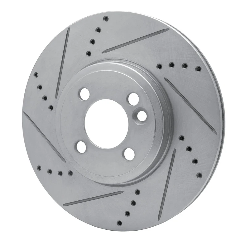 R1 07-15 Mini Cooper (Excl Clubman) Front Left Drilled & Slotted Silver Brake Rotor - Image 2