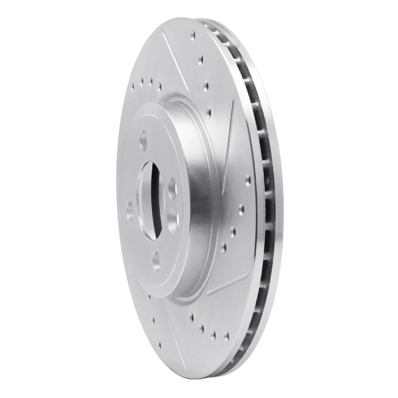 R1 07-15 Mini Cooper (Excl Clubman) Front Right Drilled & Slotted Silver Brake Rotor - Image 3