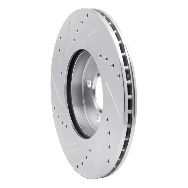 R1 07-15 Mini Cooper (Excl Clubman) Front Right Drilled & Slotted Silver Brake Rotor - Image 4