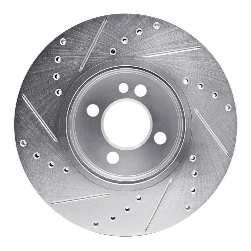 R1 07-15 Mini Cooper (Excl Clubman) Front Right Drilled & Slotted Silver Brake Rotor - Image 5