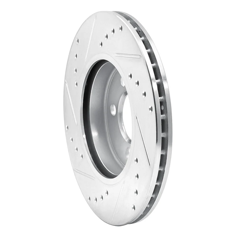 R1 07-15 Mini Cooper (Excl Clubman) Front Right Drilled & Slotted Silver Brake Rotor - Image 2