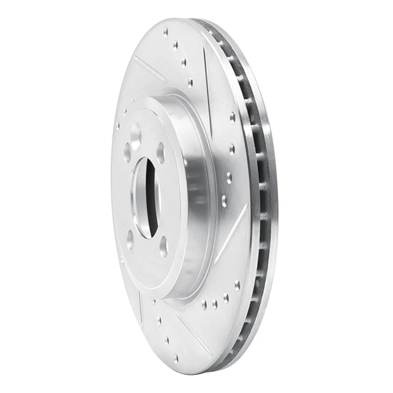 R1 07-15 Mini Cooper (Excl Clubman) Front Right Drilled & Slotted Silver Brake Rotor - Image 5
