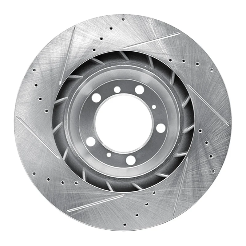 R1 07-16 Porsche 911 Left Rear Drilled & Slotted Silver Brake Rotor - Image 5