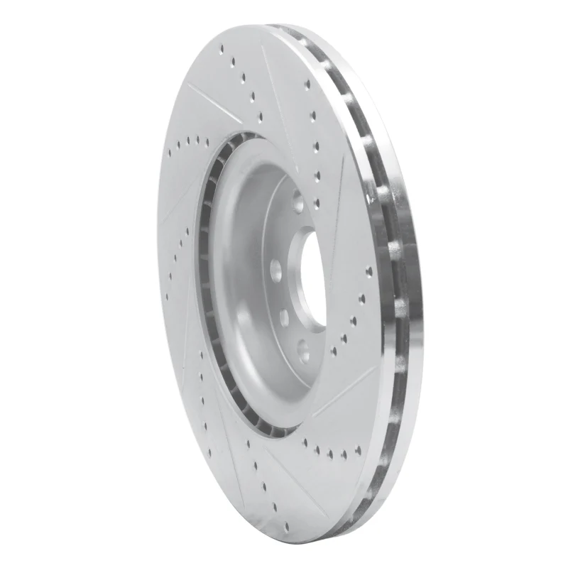 R1 07-16 Volvo S80 Front Left Drilled & Slotted Silver Brake Rotor - Image 4
