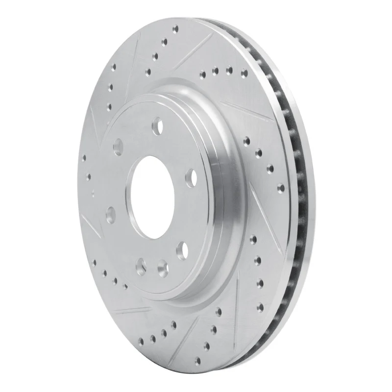 R1 07-17 Buick Enclave Front Left Drilled & Slotted Silver Brake Rotor - Image 2