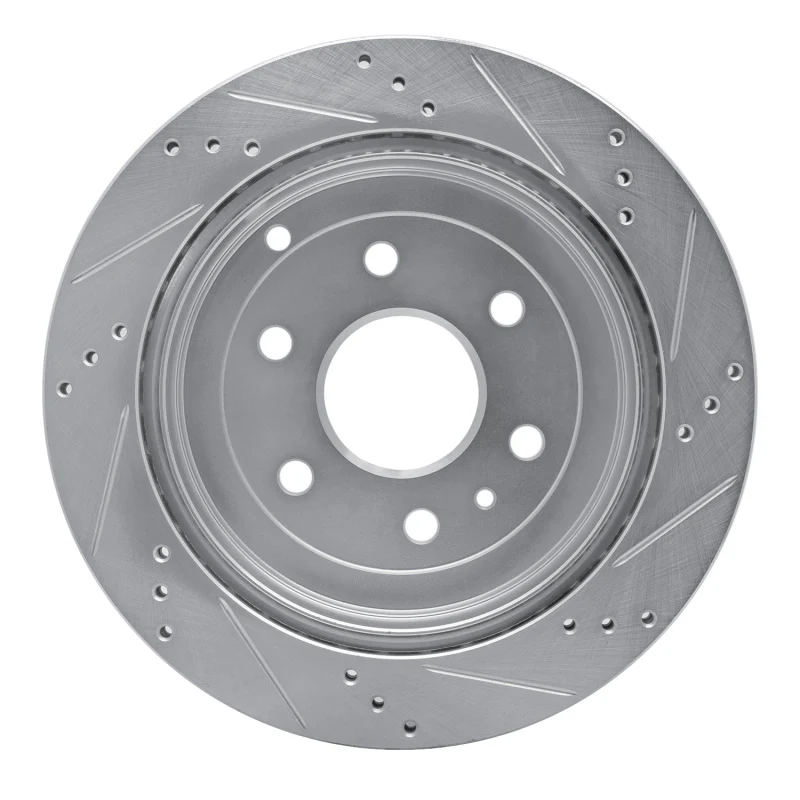 R1 07-17 Buick Enclave Rear Left Drilled & Slotted Silver Brake Rotor - Image 4