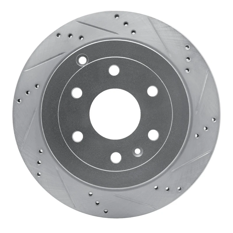 R1 07-17 Buick Enclave Rear Right Drilled & Slotted Silver Brake Rotor