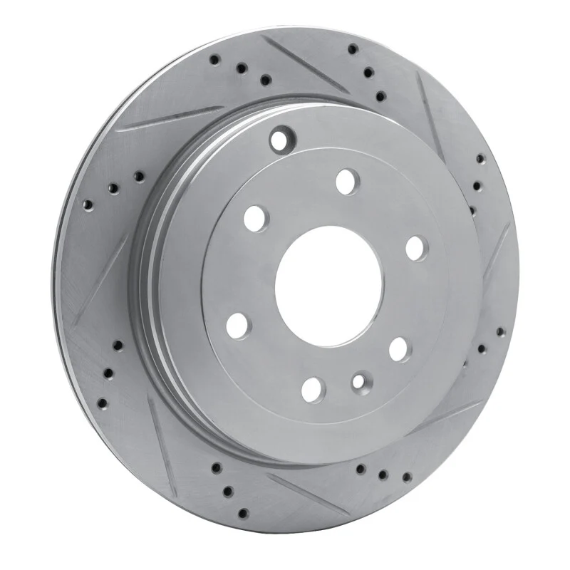 R1 07-17 Buick Enclave Rear Right Drilled & Slotted Silver Brake Rotor - Image 3