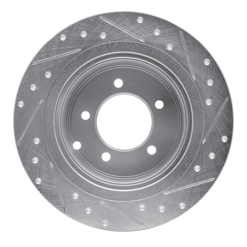 R1 07-17 Chrysler 200 Rear Left Drilled & Slotted Silver Brake Rotor - Image 2