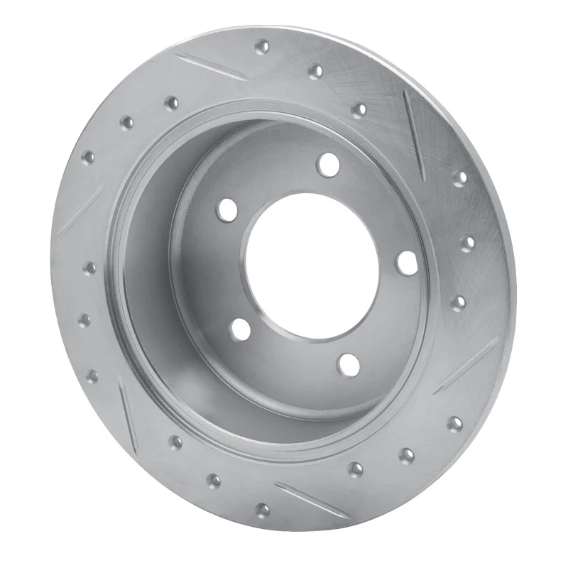 R1 07-17 Chrysler 200 Rear Left Drilled & Slotted Silver Brake Rotor - Image 3