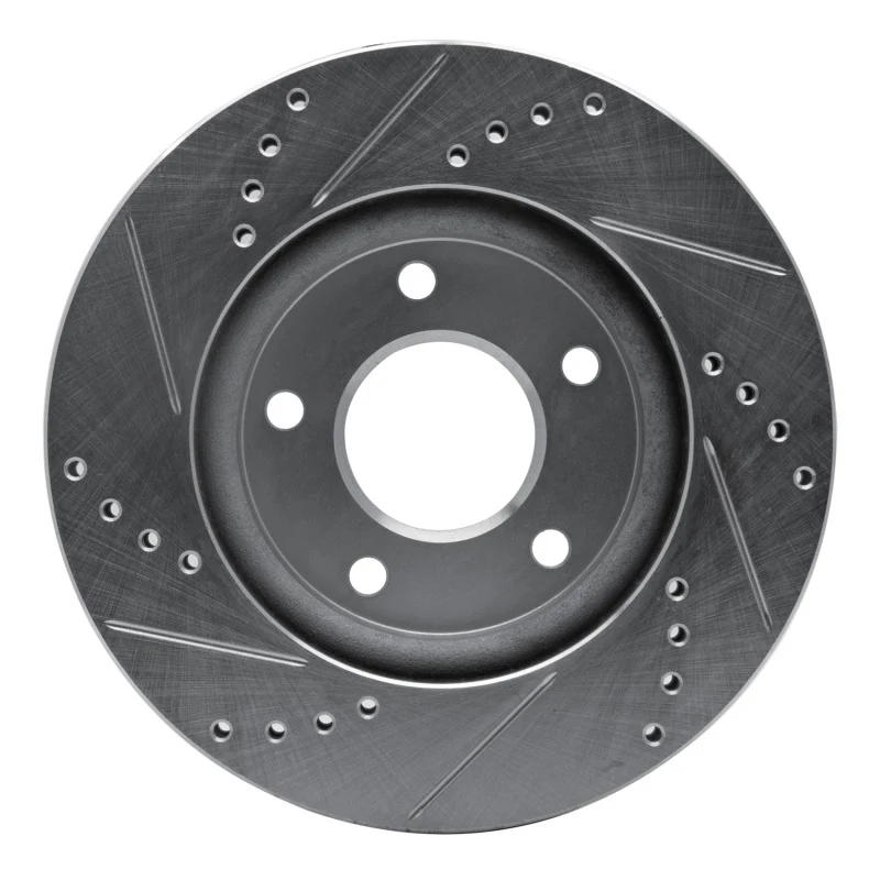 R1 07-17 Dodge CALIBER Front Right Drilled & Slotted Silver Brake Rotor - Image 4