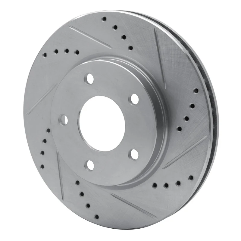 R1 07-17 Dodge CALIBER Front Right Drilled & Slotted Silver Brake Rotor - Image 5