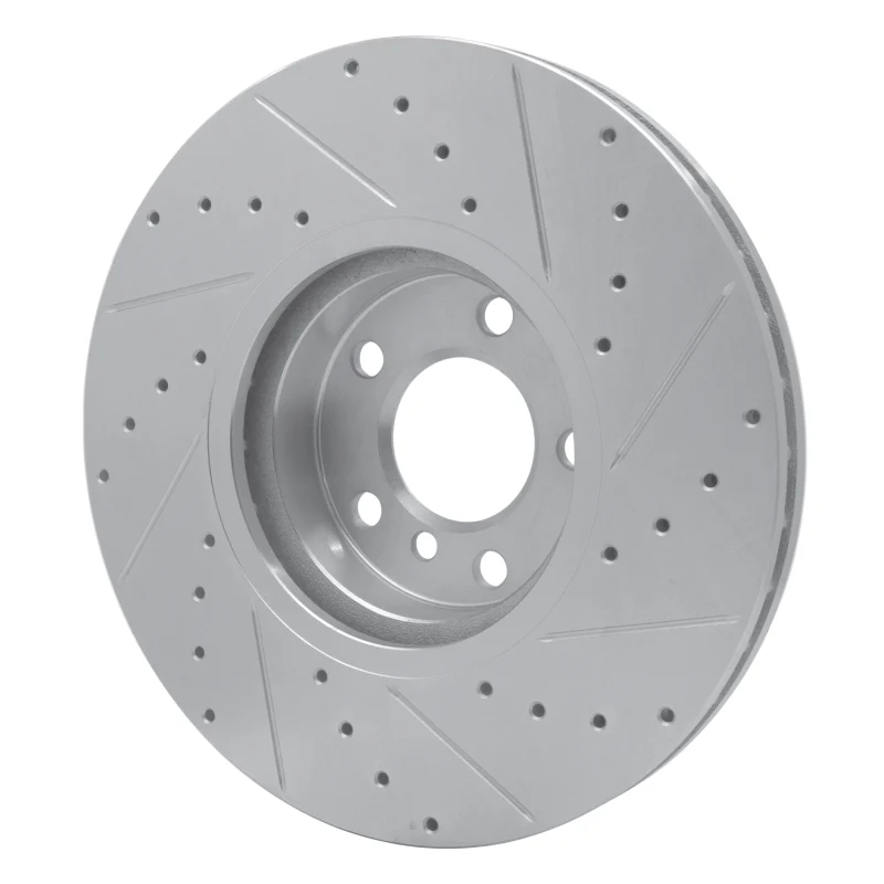 R1 07-18 BMW X5 Front Left Drilled & Slotted Silver Brake Rotor - Image 2