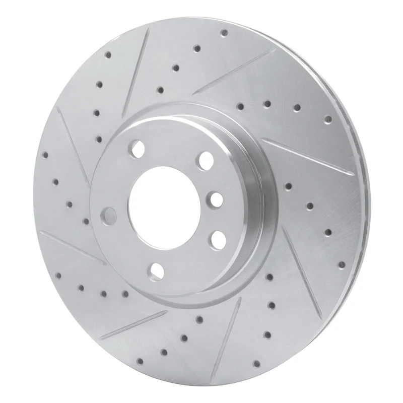 R1 07-18 BMW X5 Front Left Drilled & Slotted Silver Brake Rotor - Image 3