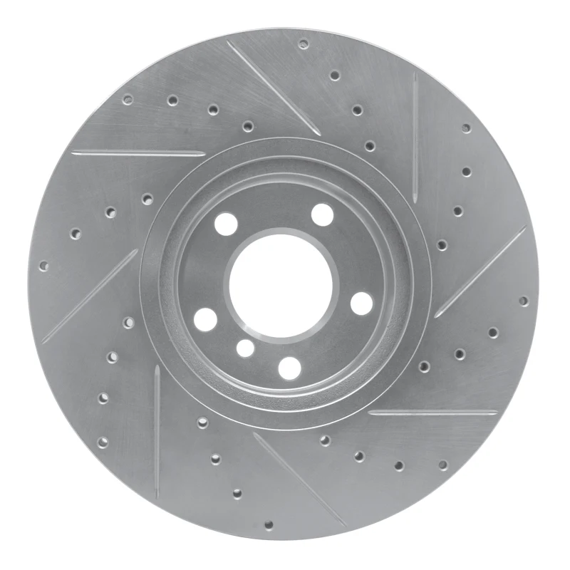 R1 07-18 BMW X5 Front Left Drilled & Slotted Silver Brake Rotor - Image 5