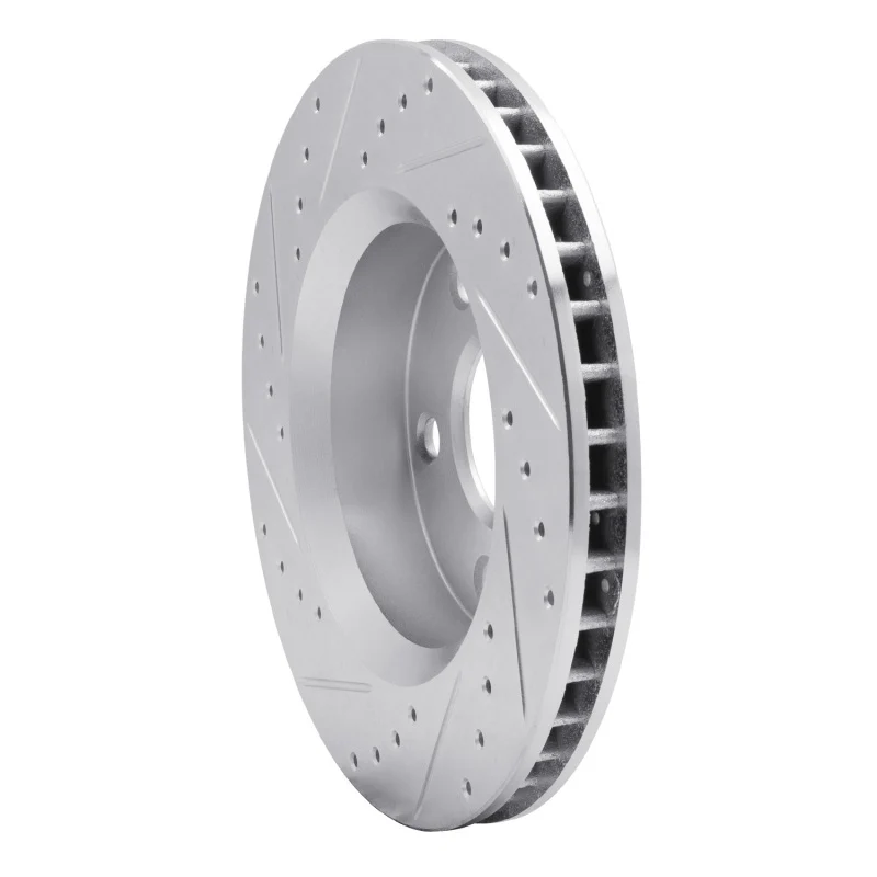 R1 07-18 Jeep Wrangler Front Right Drilled & Slotted Silver Brake Rotor - Image 4