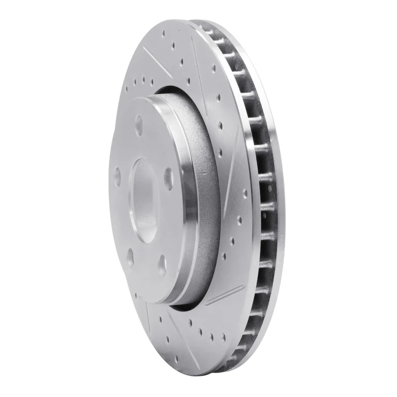 R1 07-18 Jeep Wrangler Front Right Drilled & Slotted Silver Brake Rotor - Image 5
