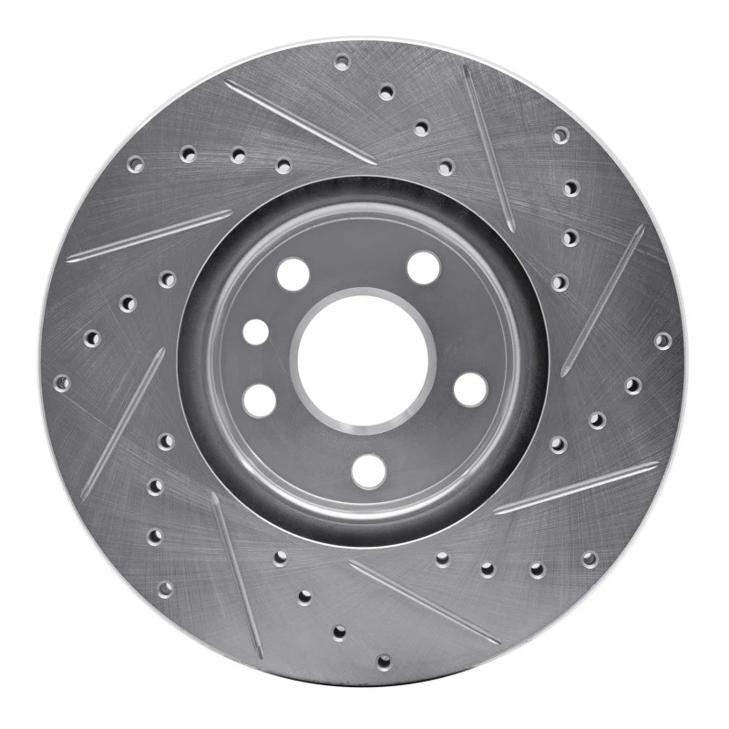 R1 07-18 Land Rover Range Rover Evoque Front Left Drilled & Slotted Silver Brake Rotor - Image 3