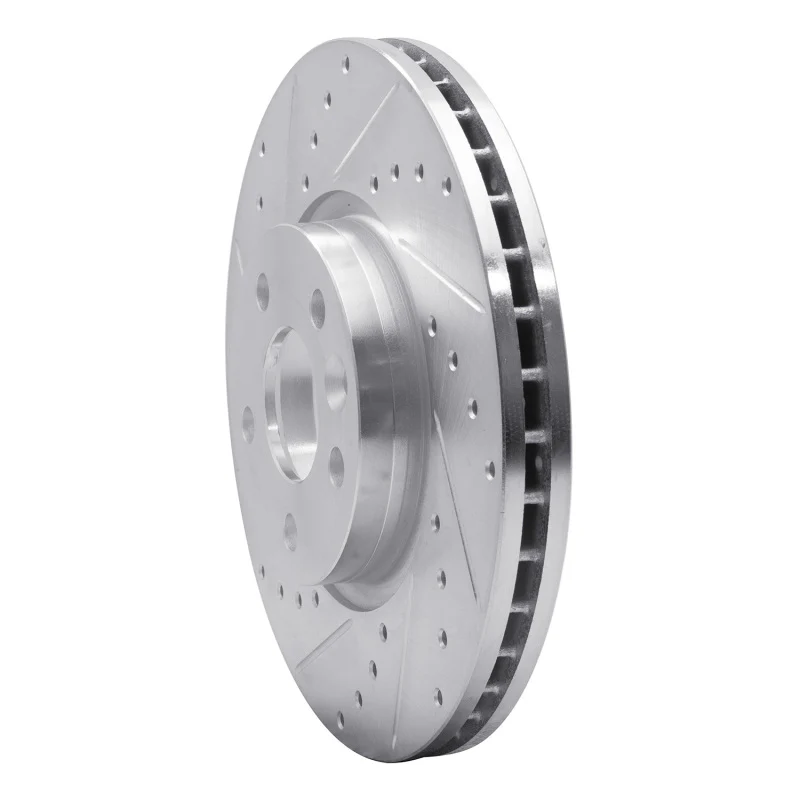 R1 07-18 Land Rover Range Rover Evoque Front Left Drilled & Slotted Silver Brake Rotor - Image 5