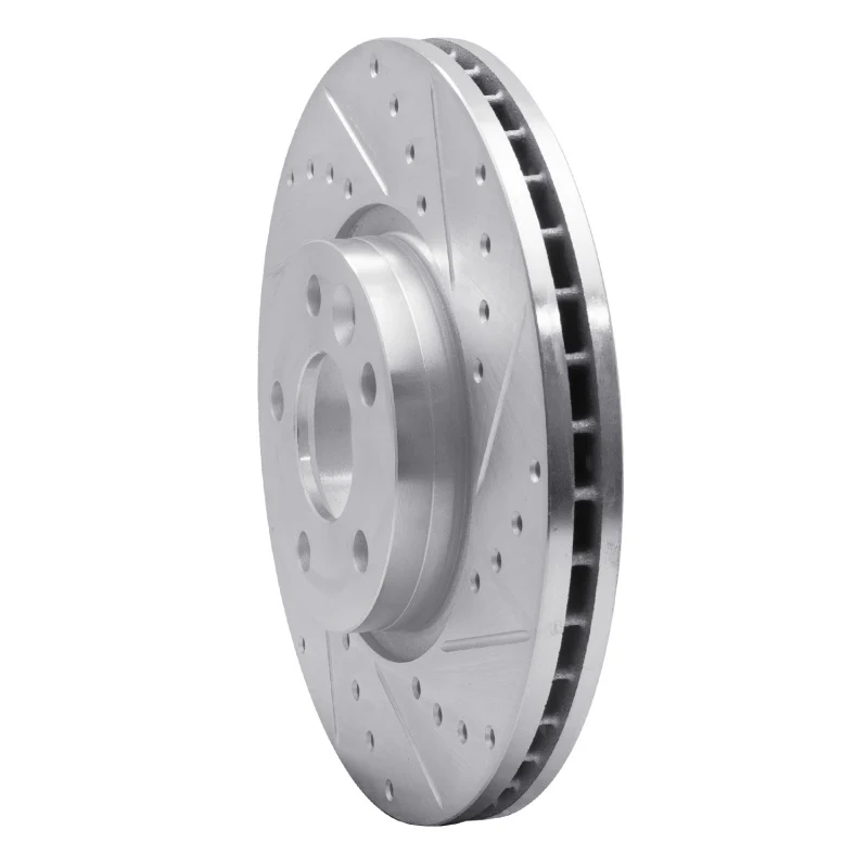 R1 07-18 Land Rover Range Rover Evoque Front Right Drilled & Slotted Silver Brake Rotor - Image 3