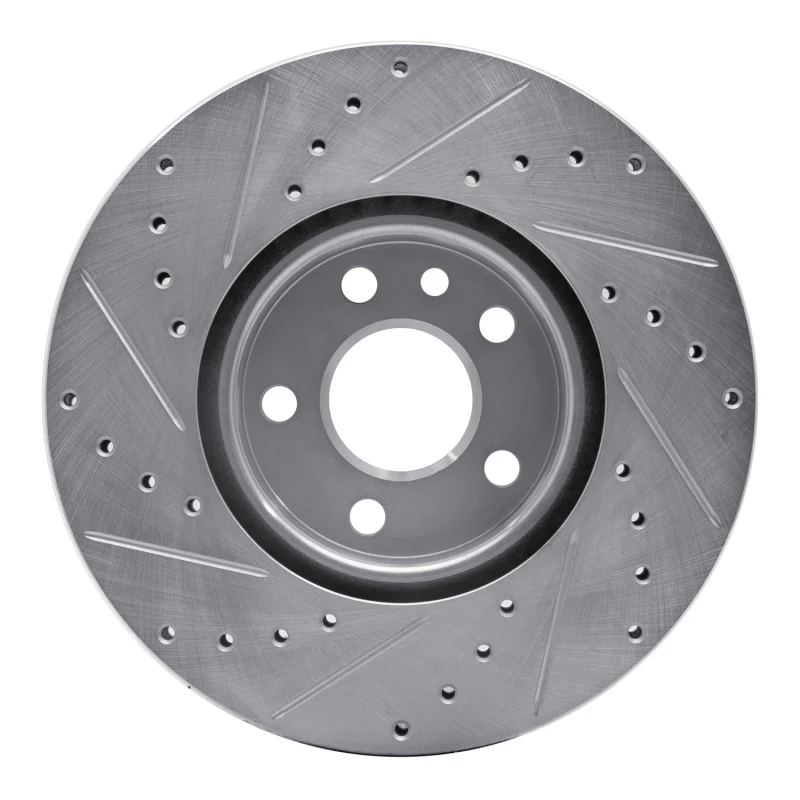 R1 07-18 Land Rover Range Rover Evoque Front Right Drilled & Slotted Silver Brake Rotor - Image 4