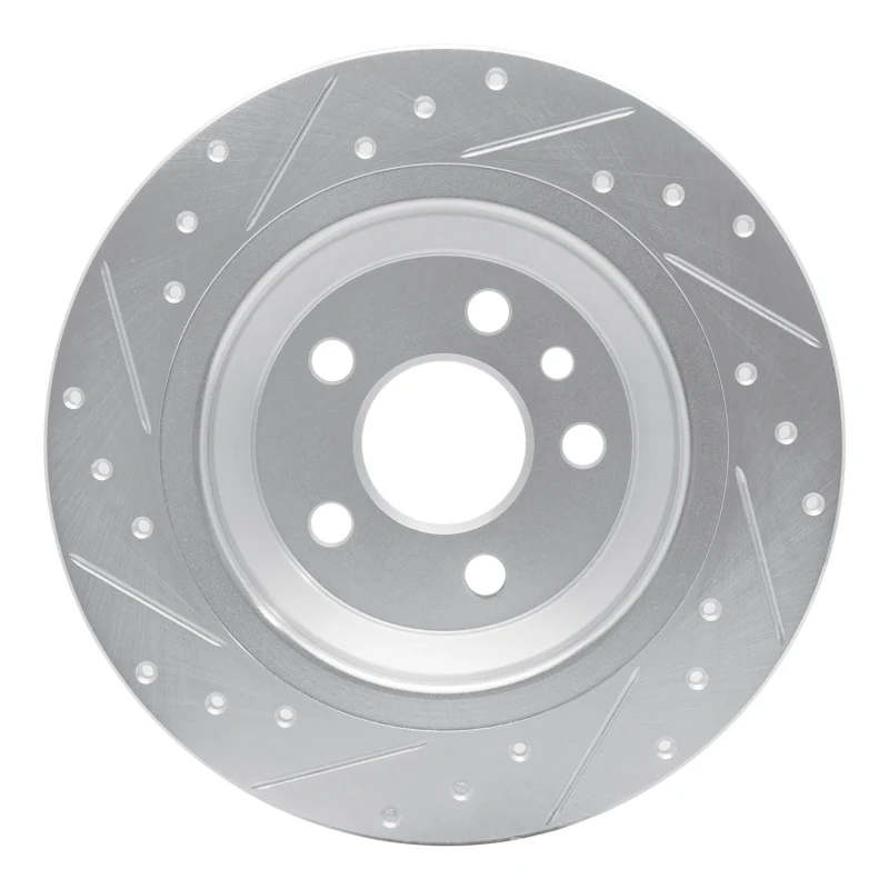 R1 07-18 Volvo V60 Rear Right Drilled & Slotted Silver Brake Rotor - Image 3