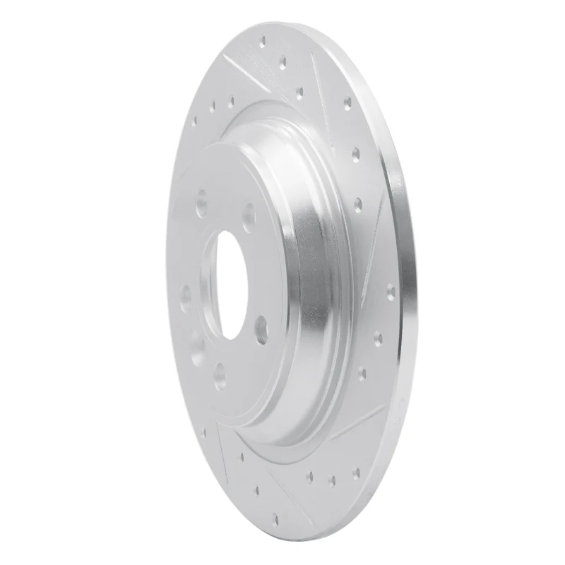 R1 07-18 Volvo V60 Rear Right Drilled & Slotted Silver Brake Rotor - Image 4