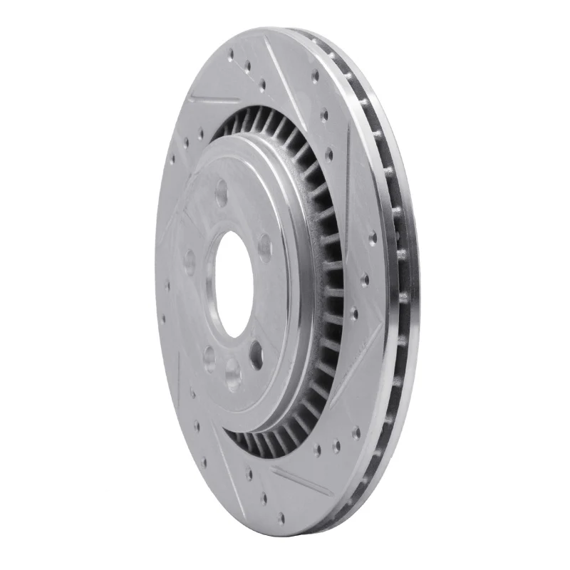 R1 07-18 Volvo XC70 Rear Right Drilled & Slotted Silver Brake Rotor - Image 4