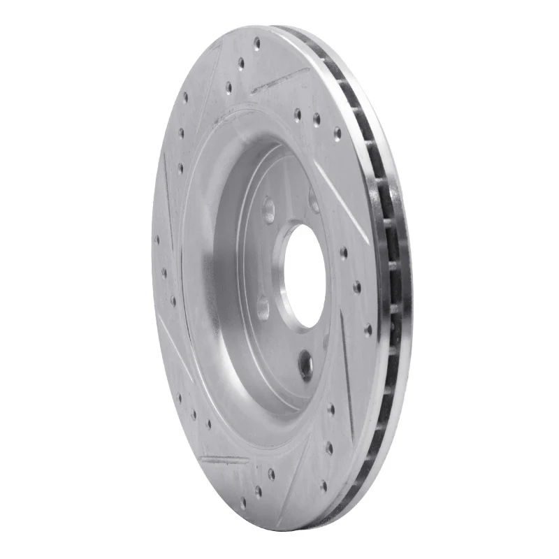 R1 07-18 Volvo XC70 Rear Right Drilled & Slotted Silver Brake Rotor - Image 5