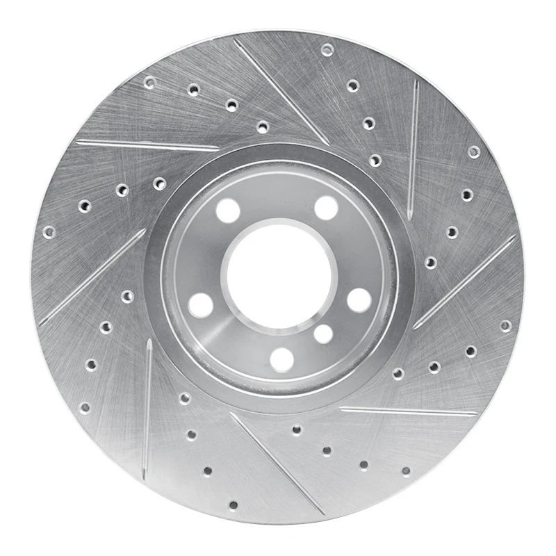 R1 07-19 BMW X5 Front Left Drilled & Slotted Silver Brake Rotor - Image 4