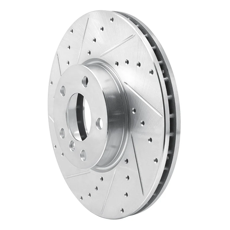 R1 07-19 BMW X5 Front Left Drilled & Slotted Silver Brake Rotor - Image 5