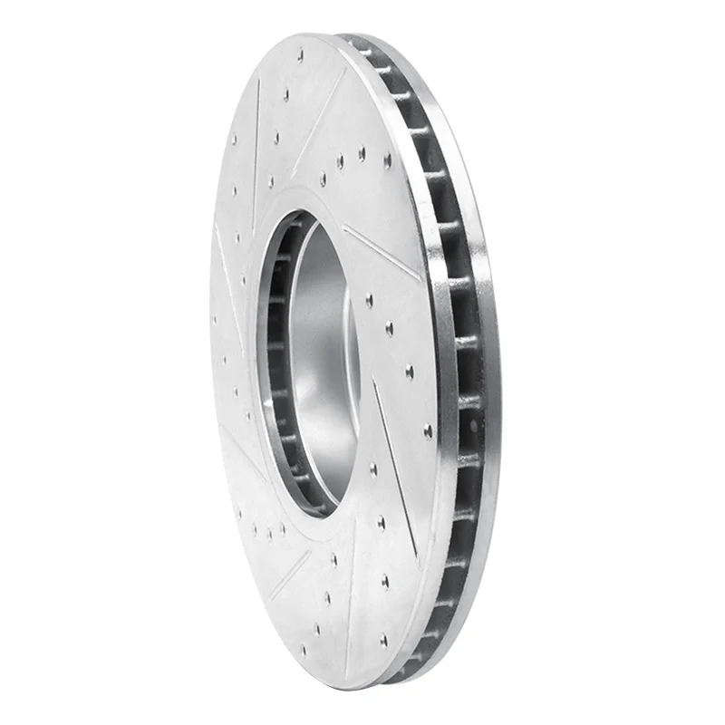 R1 07-19 BMW X5 Front Right Drilled & Slotted Silver Brake Rotor - Image 4
