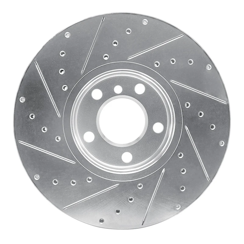 R1 07-19 BMW X5 Front Right Drilled & Slotted Silver Brake Rotor - Image 5