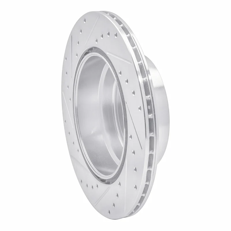 R1 07-19 BMW X6 Rear Right Drilled & Slotted Silver Brake Rotor - Image 4