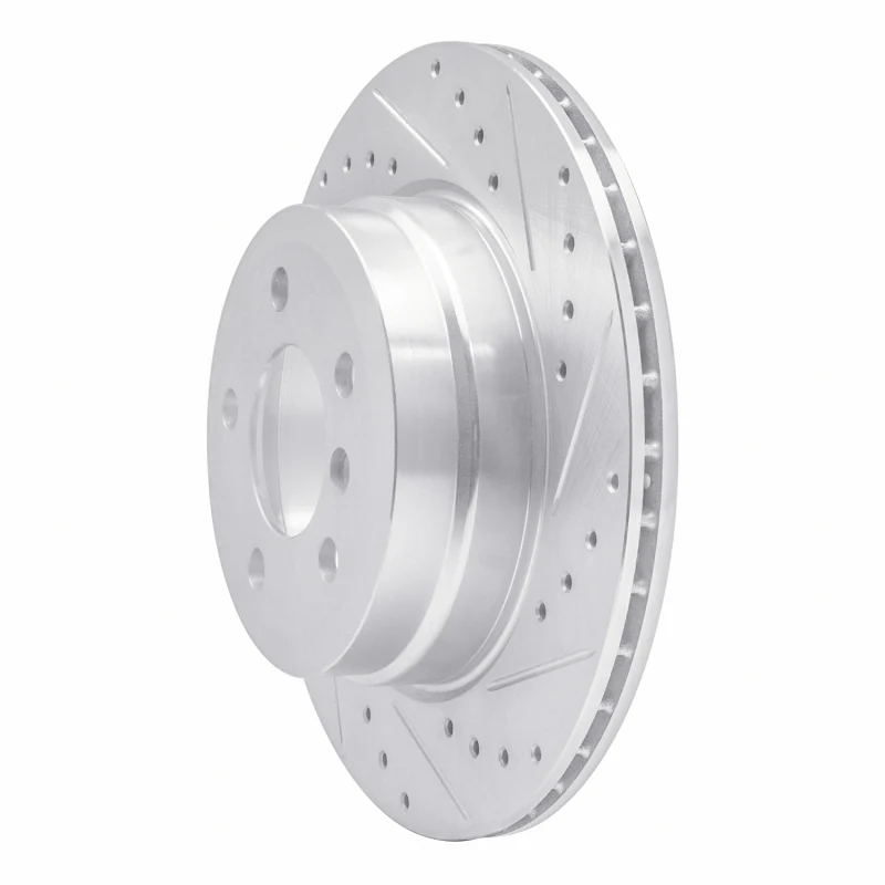 R1 07-19 BMW X6 Rear Right Drilled & Slotted Silver Brake Rotor - Image 5
