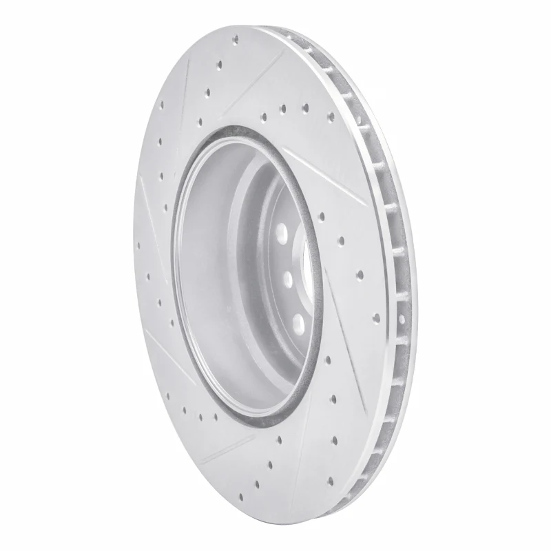R1 07-19 BMW X6 Rear Right Drilled & Slotted Silver Brake Rotor - Image 2