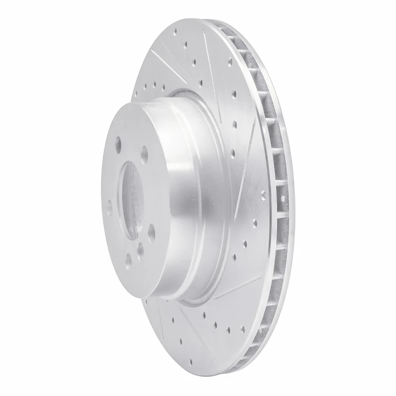 R1 07-19 BMW X6 Rear Right Drilled & Slotted Silver Brake Rotor - Image 4