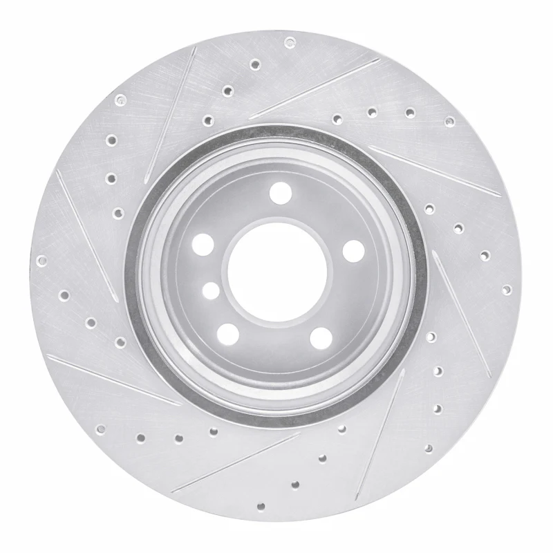 R1 07-19 BMW X6 Rear Right Drilled & Slotted Silver Brake Rotor - Image 5