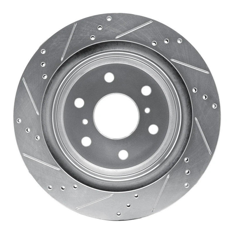 R1 07-20 Cadillac Escalade ESV Rear Right Drilled & Slotted Silver Brake Rotor - Image 3