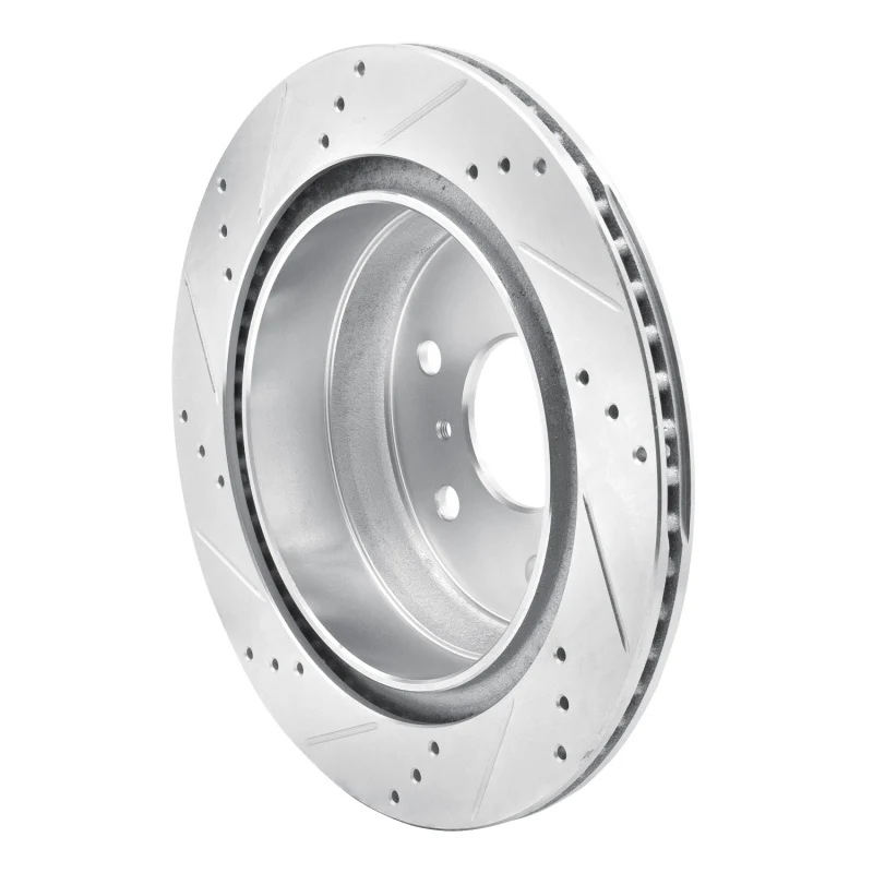 R1 07-20 Cadillac Escalade ESV Rear Right Drilled & Slotted Silver Brake Rotor - Image 4